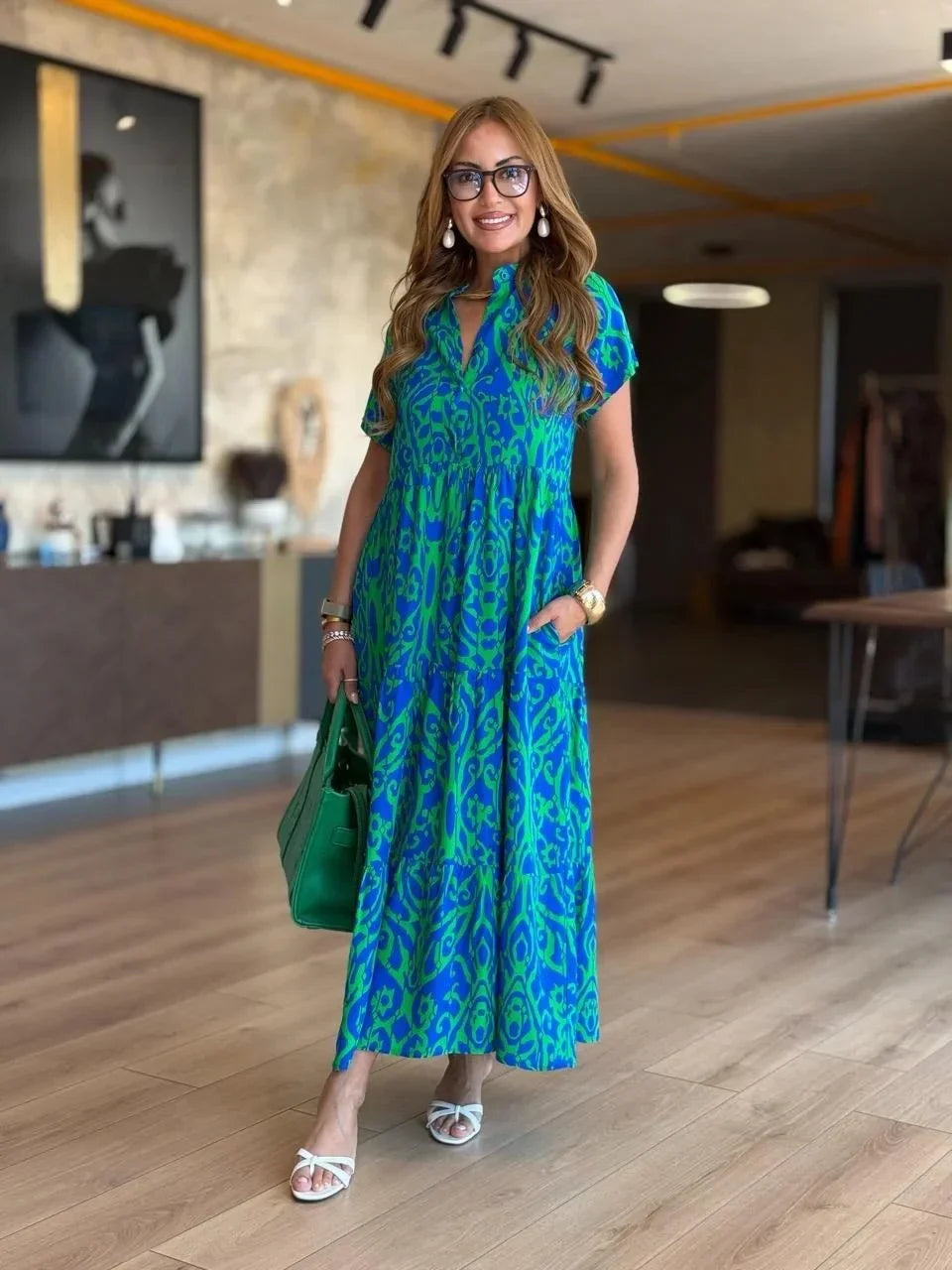 Jubilee – Loose-Fit A-Line Dress with Prints