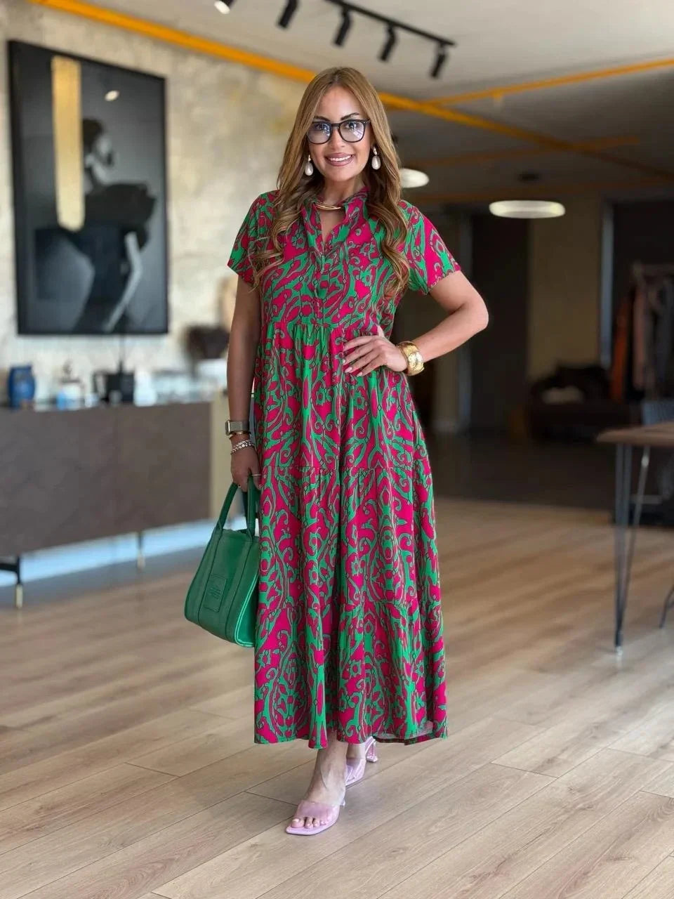 Jubilee – Loose-Fit A-Line Dress with Prints