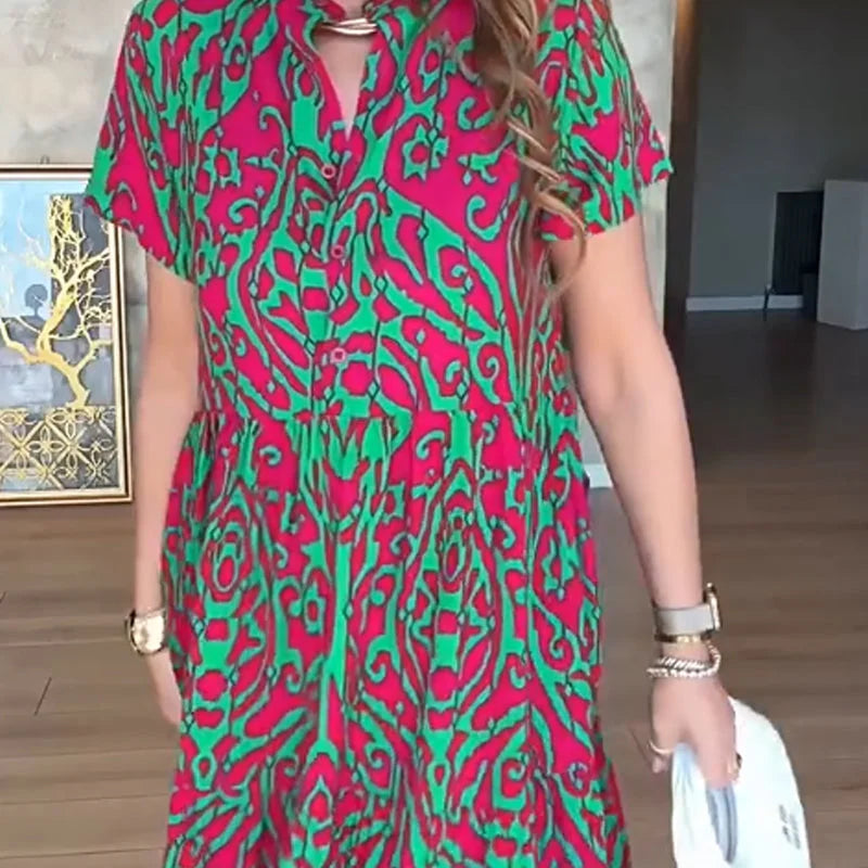 Jubilee – Loose-Fit A-Line Dress with Prints