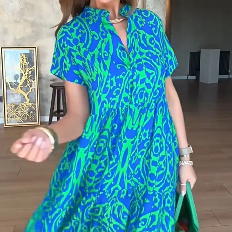 Jubilee – Loose-Fit A-Line Dress with Prints