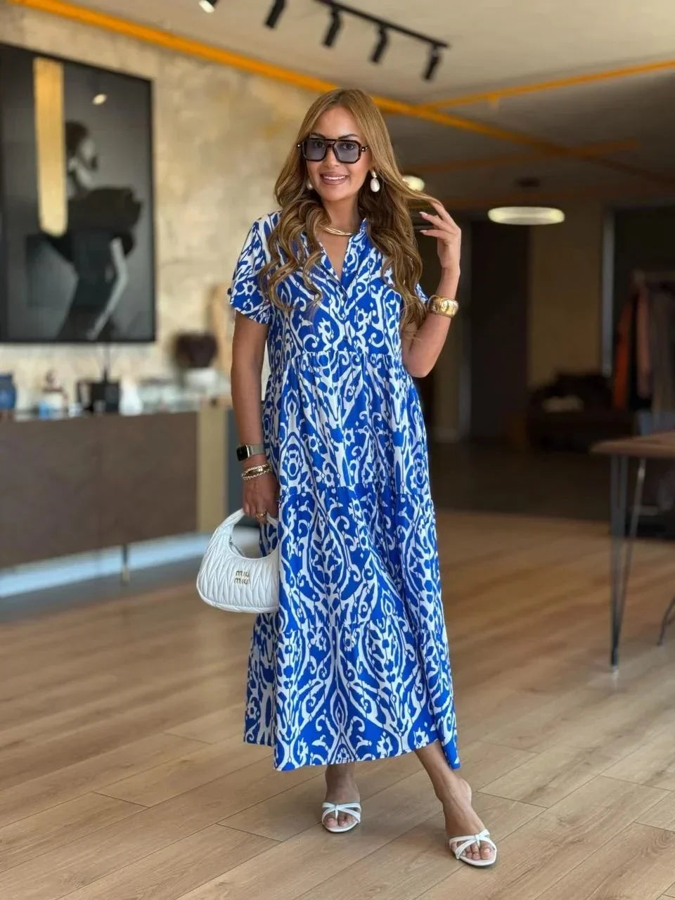 Jubilee – Loose-Fit A-Line Dress with Prints