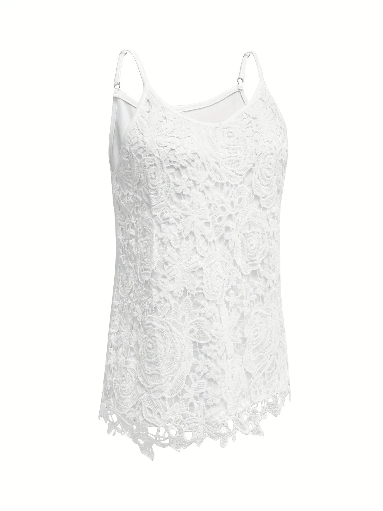 Juna – Elegant Sleeveless Lace Top with V-Neck