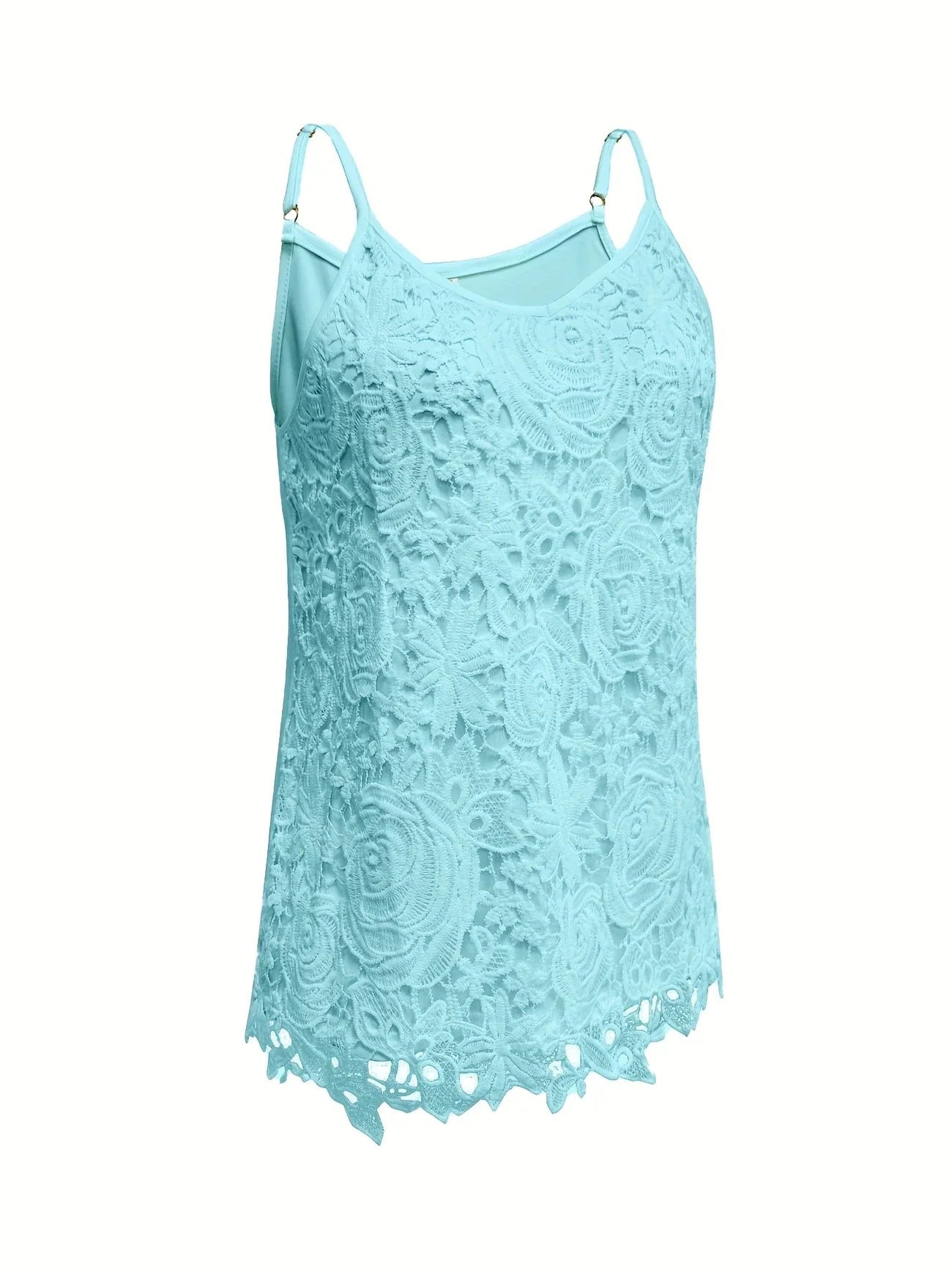 Juna – Elegant Sleeveless Lace Top with V-Neck