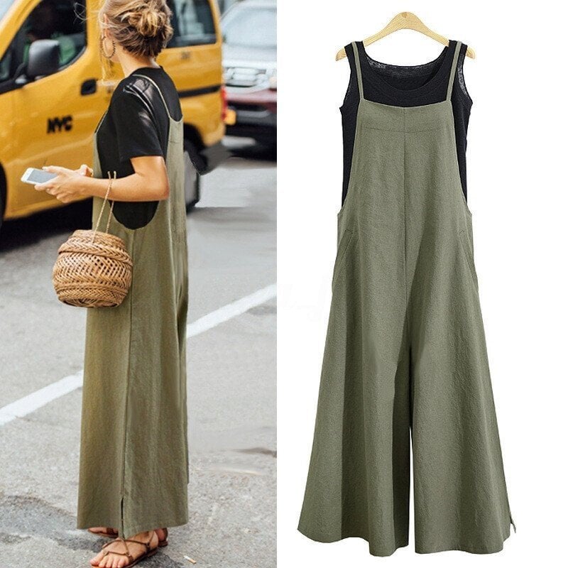 Jurina - Casual Sleeveless Jumpsuit in Plus Size