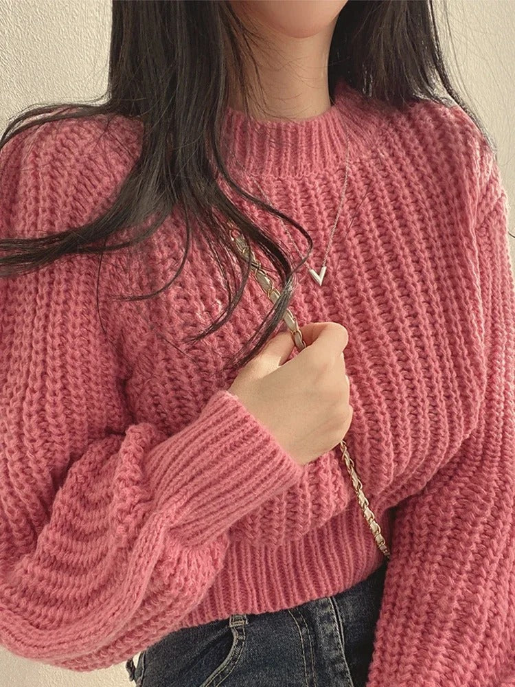 Kalina – Loose Vintage Long Sleeve Knit Tops