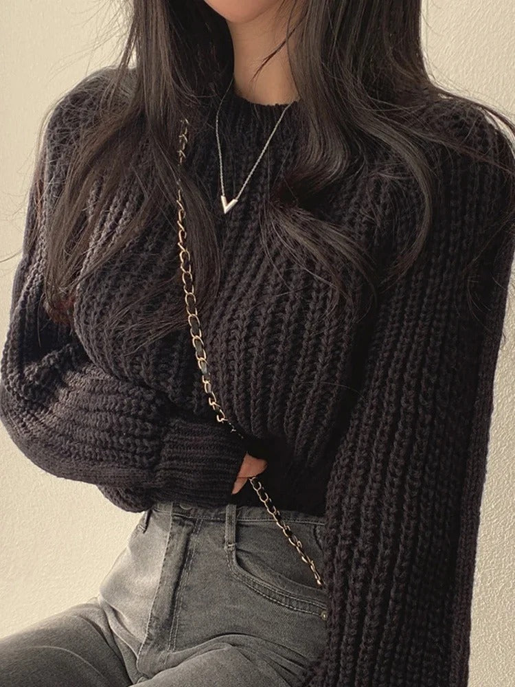 Kalina – Loose Vintage Long Sleeve Knit Tops