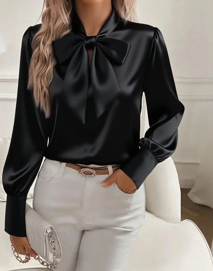 Kanikka – Satin Blouse with Bow