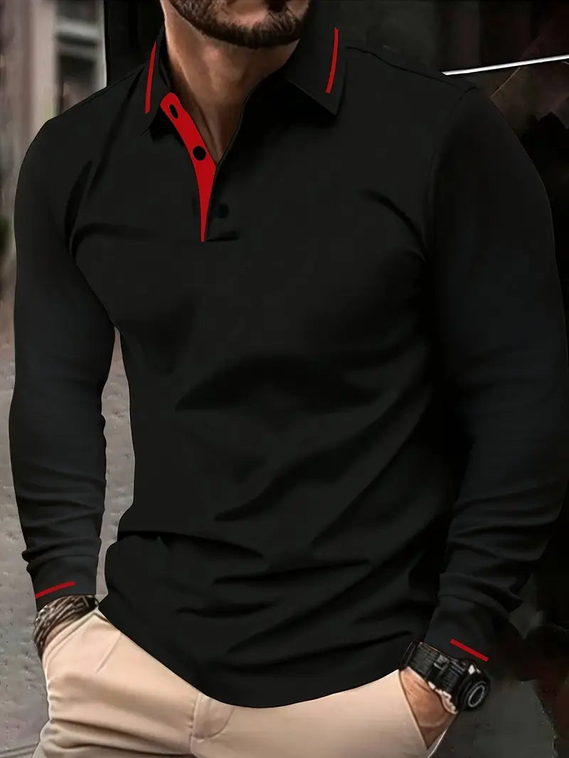 Karunaratne – Stylish Long Sleeve Polo Shirt