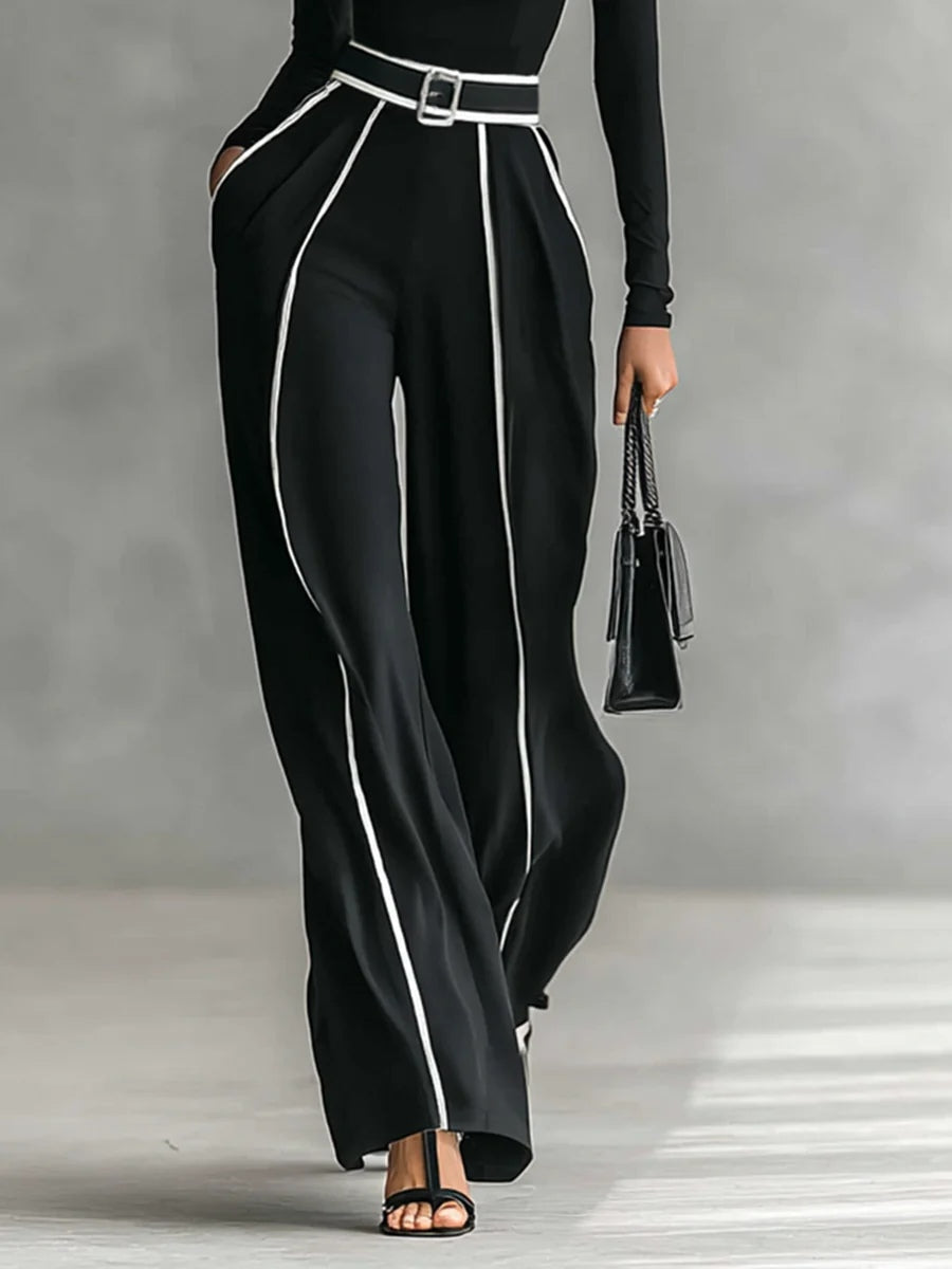 Karyssa – Turtleneck Sweater and Wide-Leg Pants with Belt