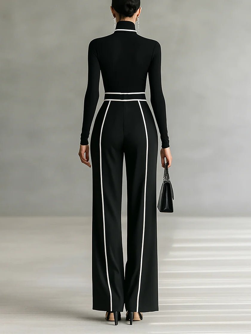 Karyssa – Turtleneck Sweater and Wide-Leg Pants with Belt