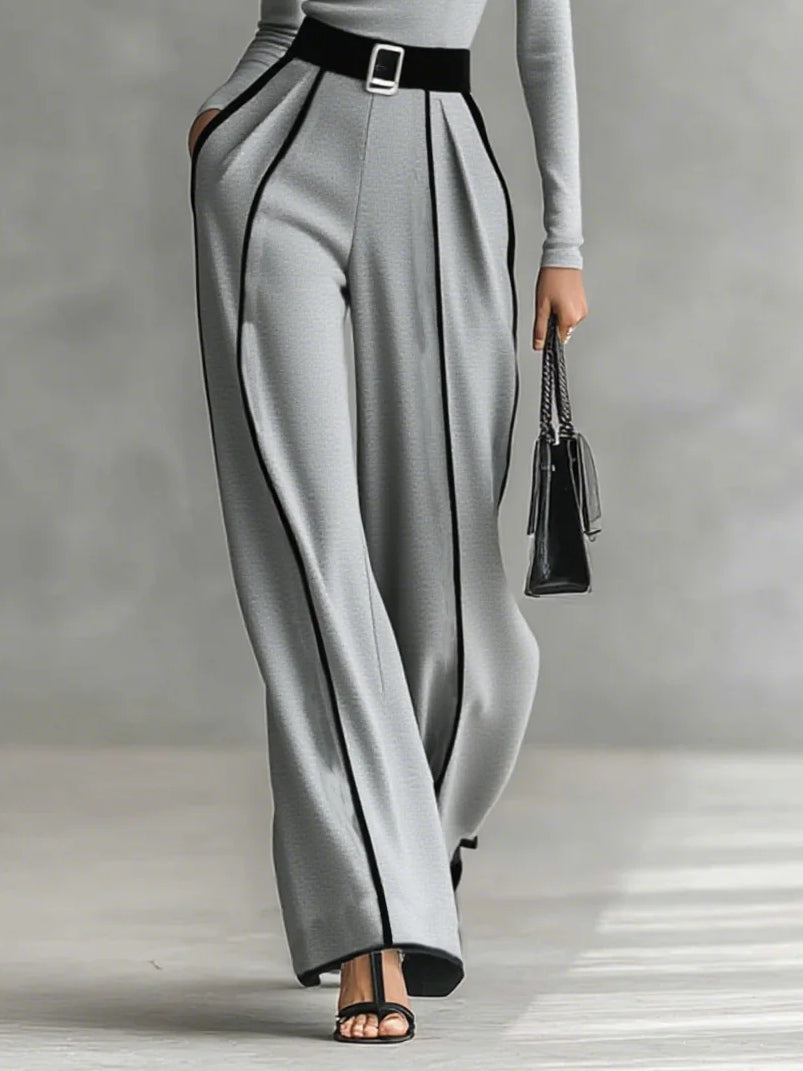 Karyssa – Turtleneck Sweater and Wide-Leg Pants with Belt