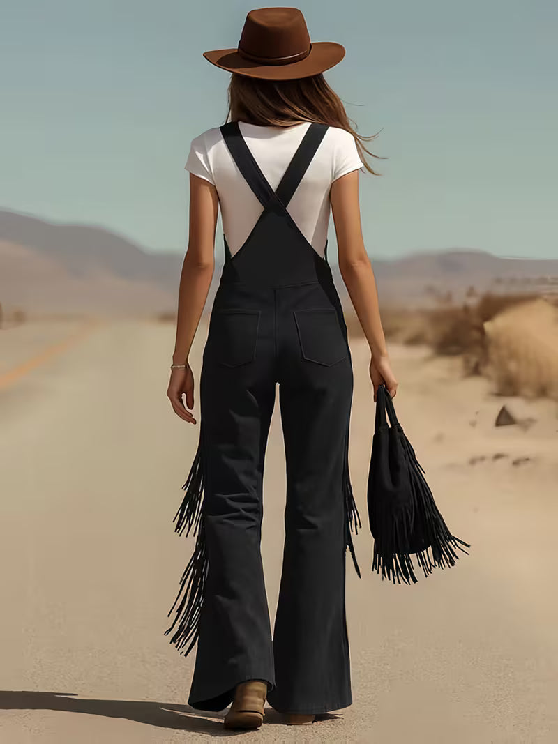 Ketiya – Wide Cargo Pants with Fringe Detail