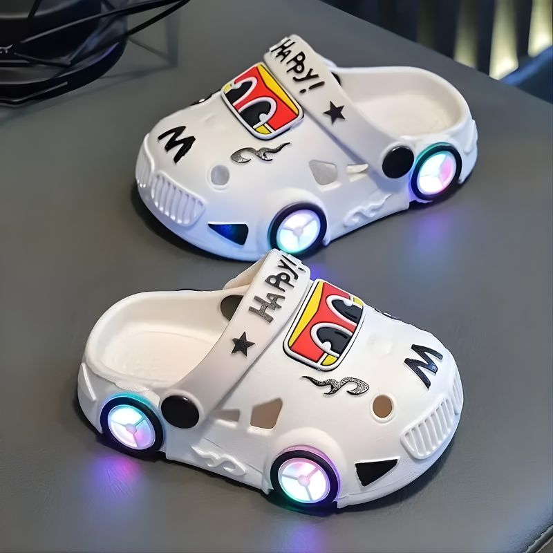 KidVroom - LED Slippers for Kids with Light-Up Wheels and Straps