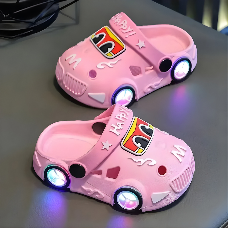 KidVroom - LED Slippers for Kids with Light-Up Wheels and Straps
