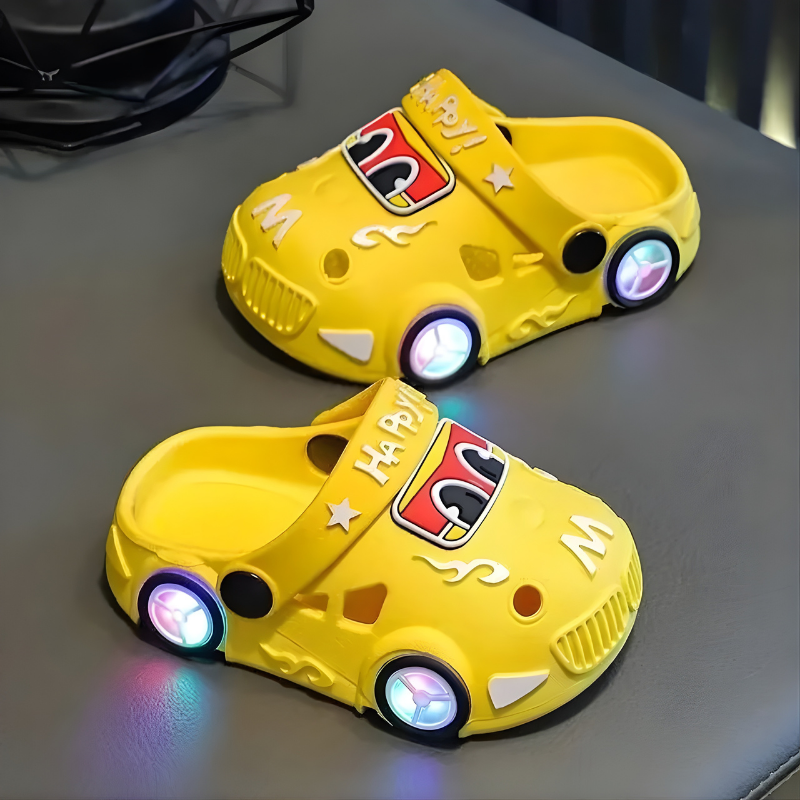 KidVroom - LED Slippers for Kids with Light-Up Wheels and Straps