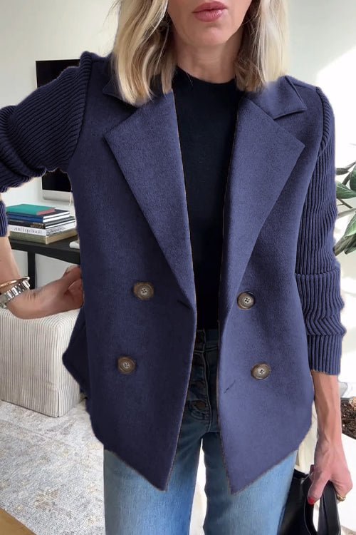 Kittiya – Elegant Knit Blazer with Long Sleeves
