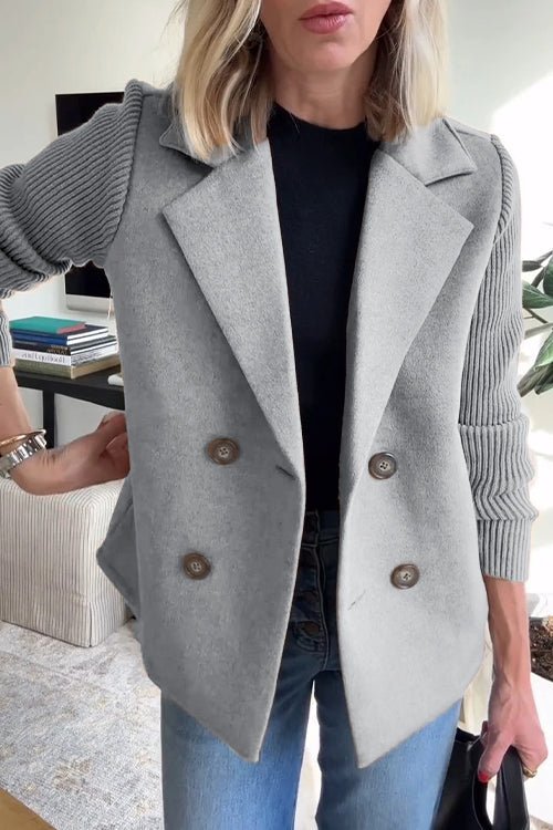 Kittiya – Elegant Knit Blazer with Long Sleeves