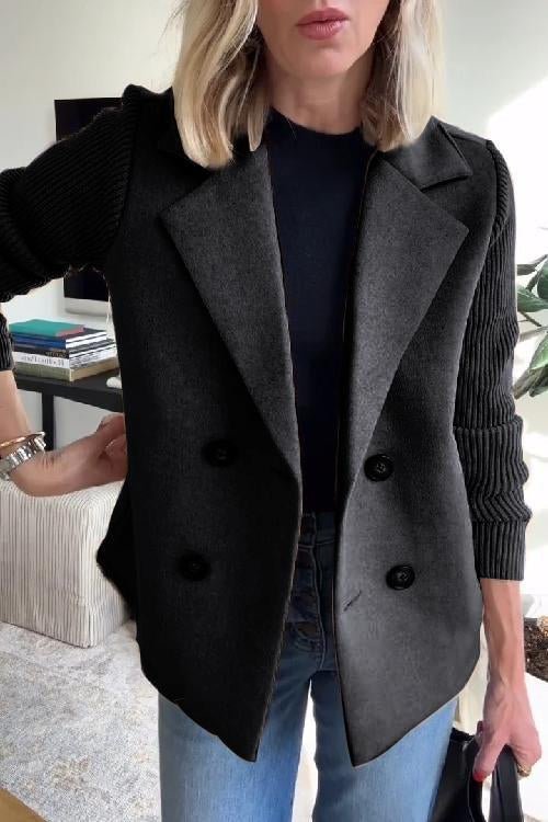 Kittiya – Elegant Knit Blazer with Long Sleeves