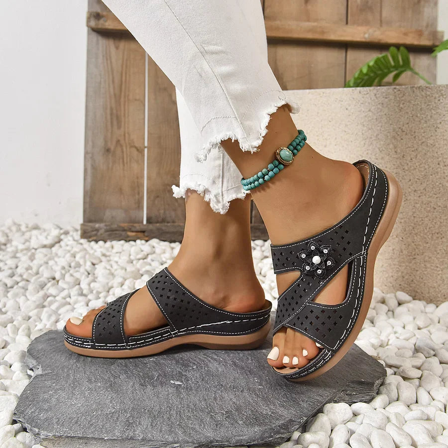 Kristine - Orthopedic Flower Casual Wedge Sandals