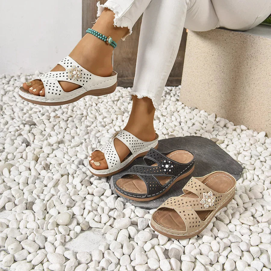 Kristine - Orthopedic Flower Casual Wedge Sandals