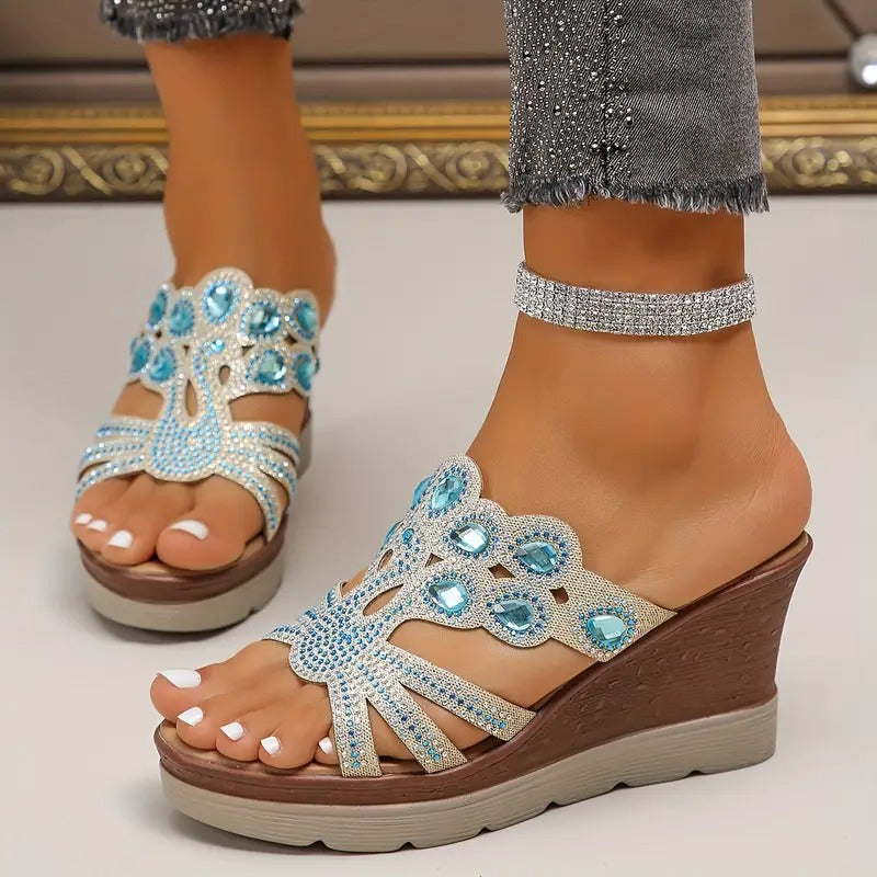 Lakeisha - Sandals with Rhinestone Heel
