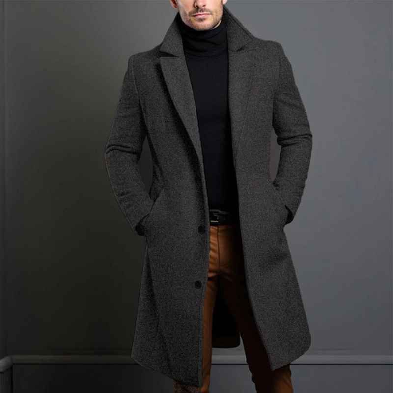 Laurens – Long-Sleeve Wool Coat with Pockets