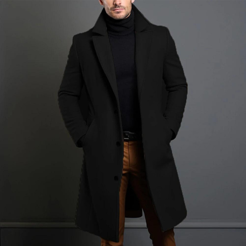 Laurens – Long-Sleeve Wool Coat with Pockets