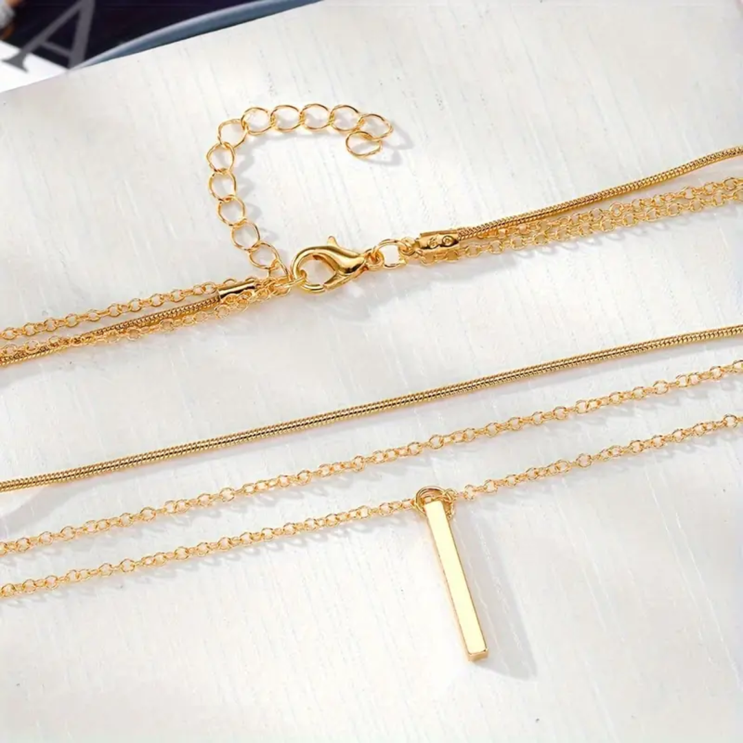 Layered Bar Necklace Trio
