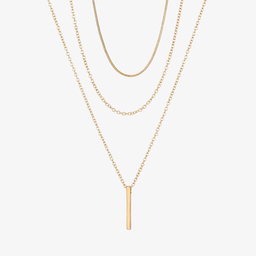 Layered Bar Necklace Trio