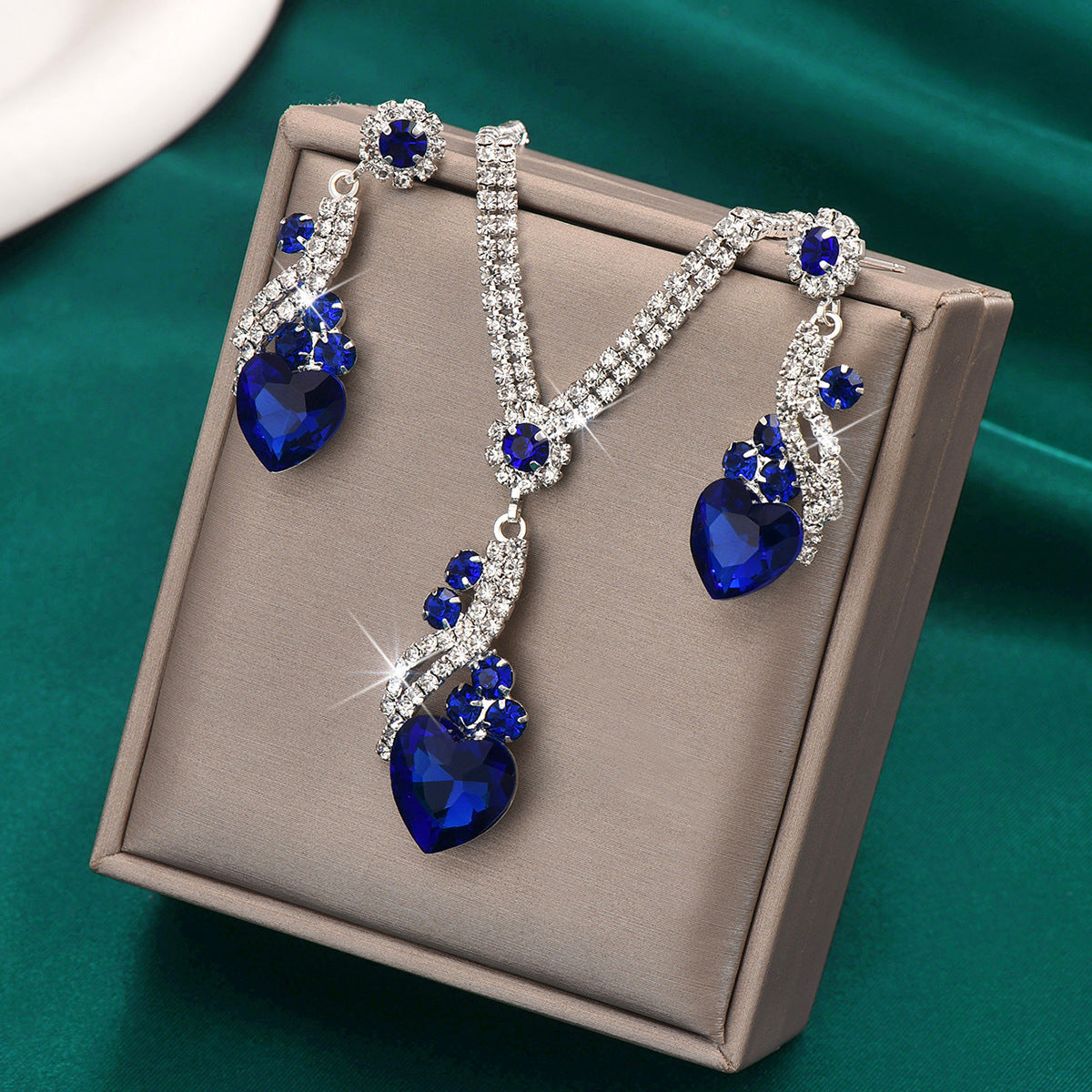 Lelia - Rhinestone Necklace and Earring Set