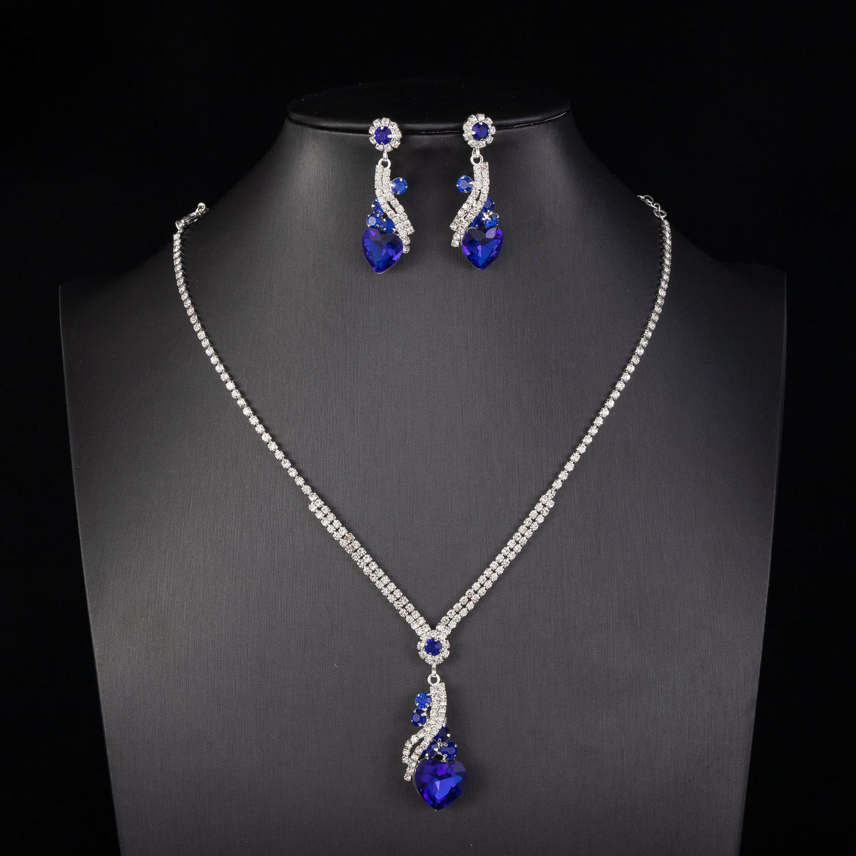 Lelia - Rhinestone Necklace and Earring Set