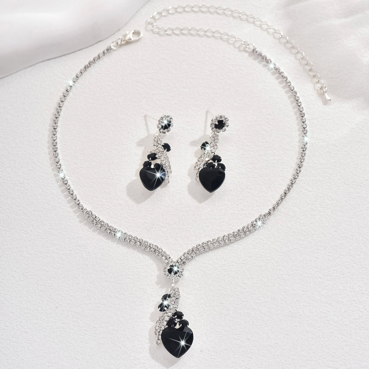 Lelia - Rhinestone Necklace and Earring Set