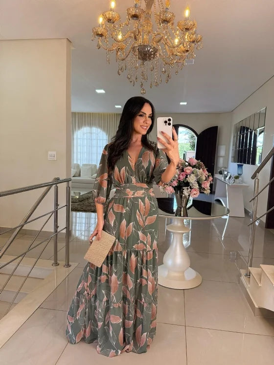 Lella – Stylish Maxi Dress with Floral Pattern