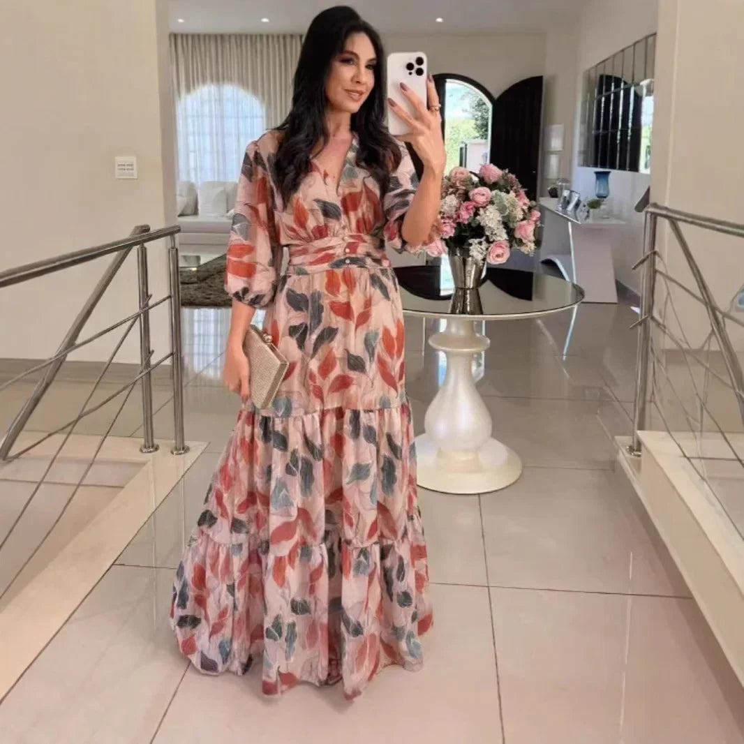 Lella – Stylish Maxi Dress with Floral Pattern