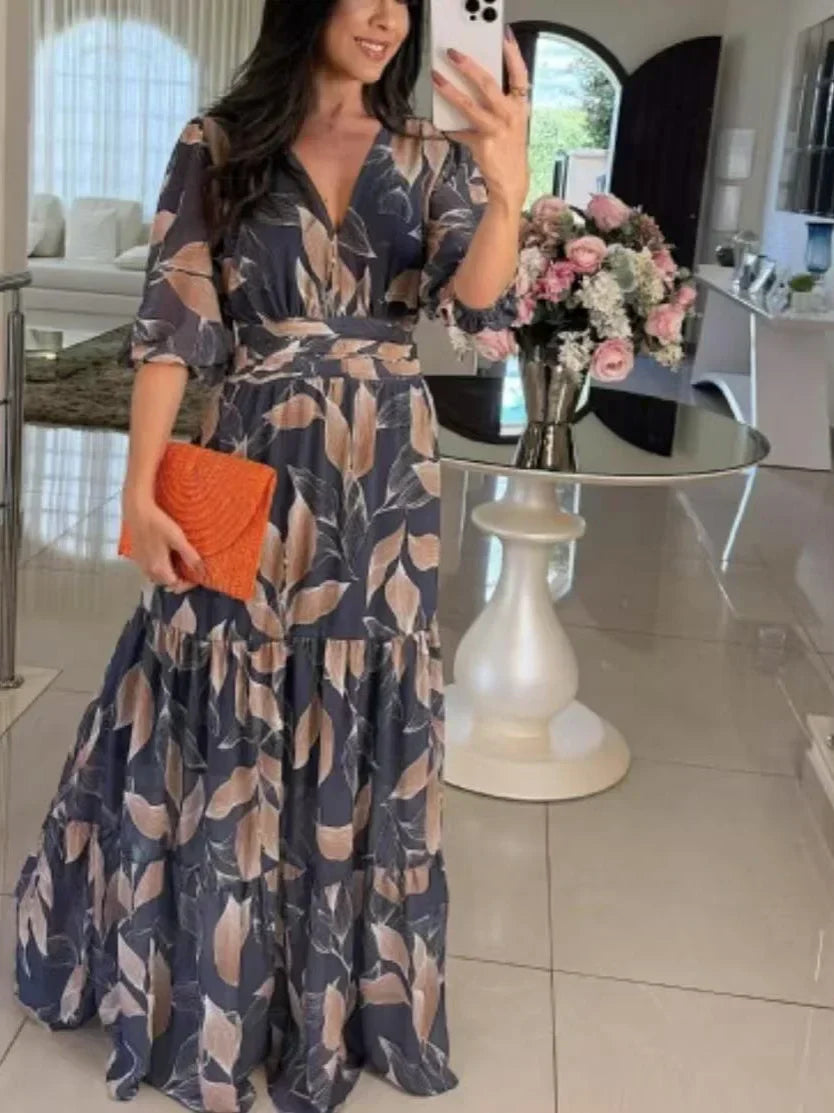 Lella – Stylish Maxi Dress with Floral Pattern