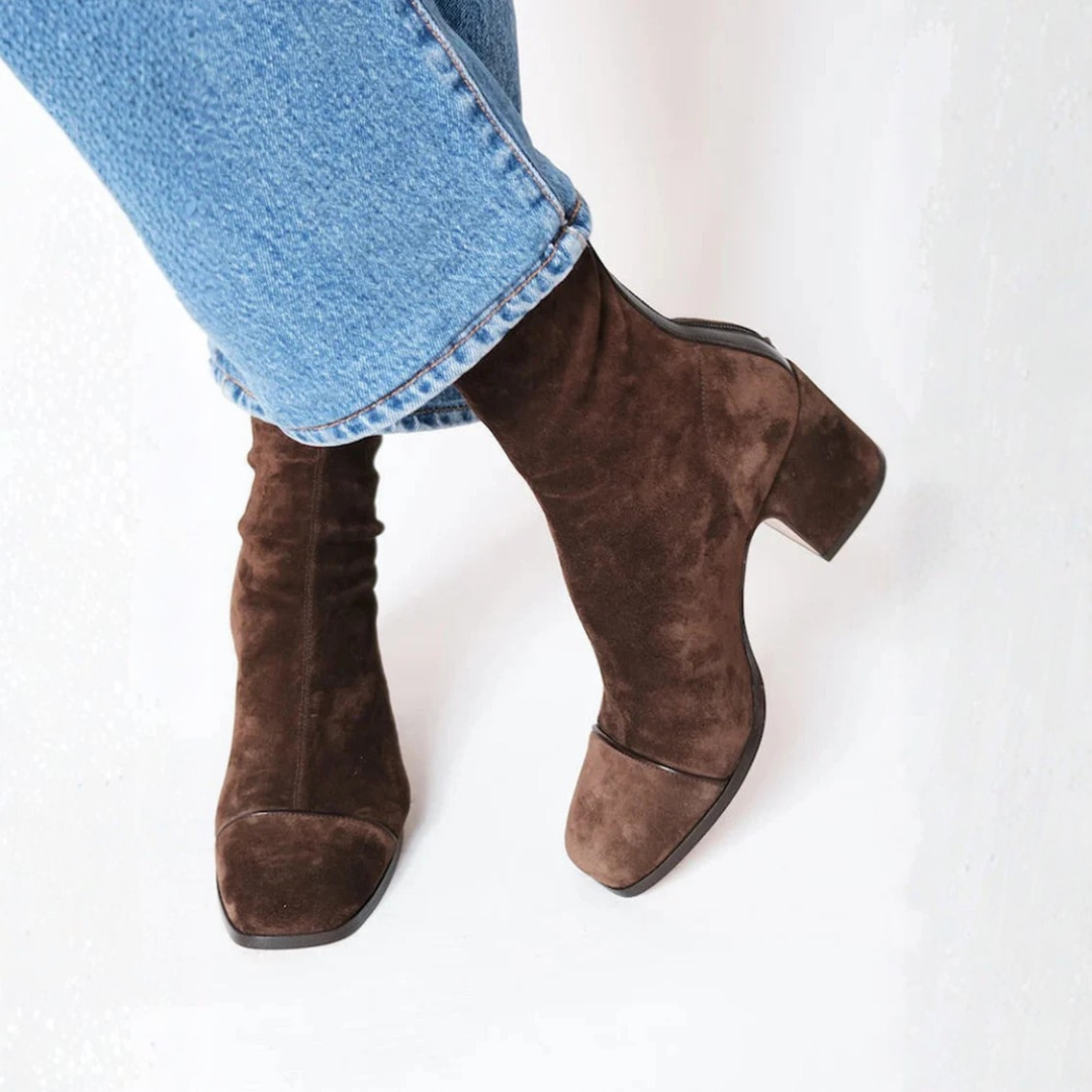 Leora – Comfortable Ankle Boots with Heel Made of Suede