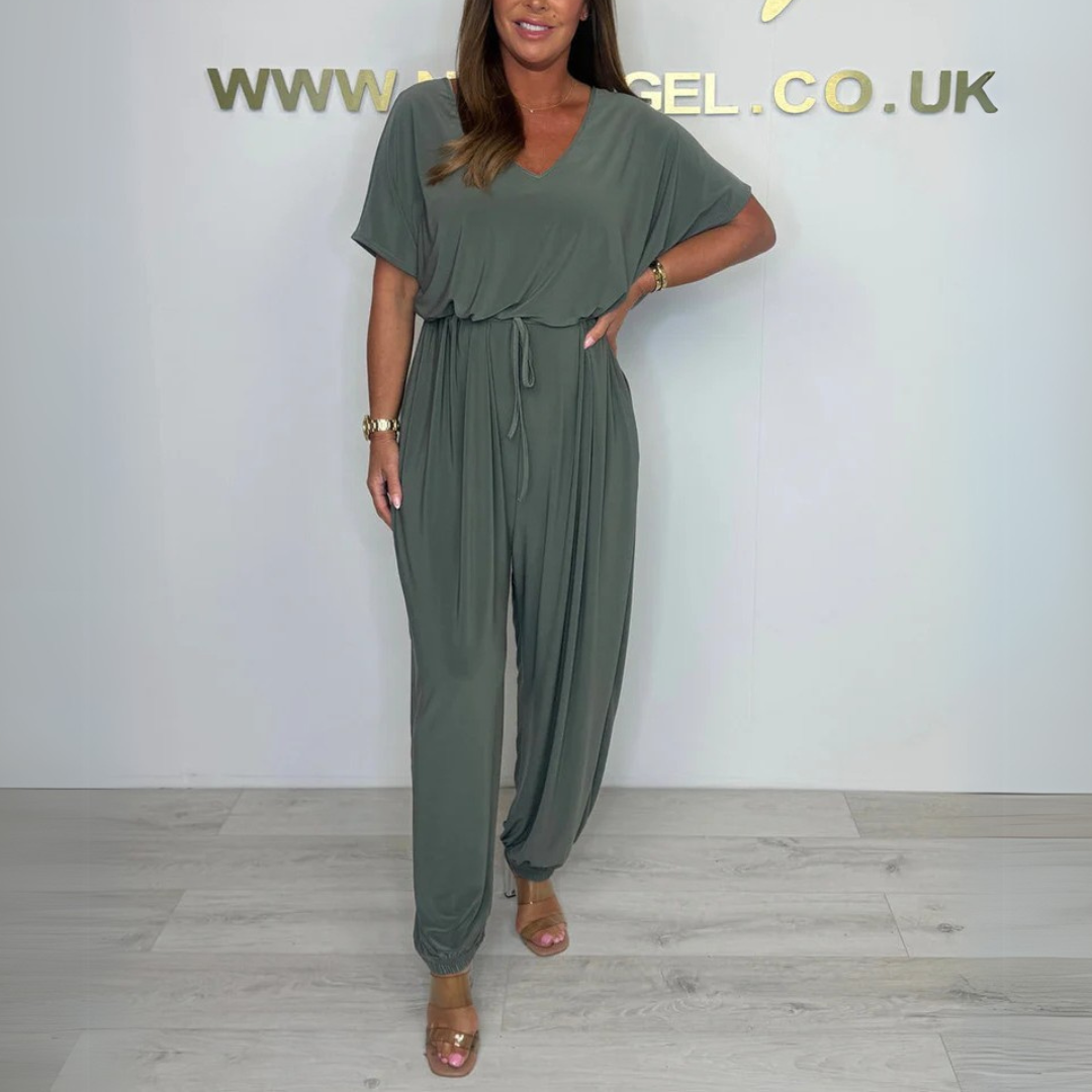 Leysan – Cotton Jumpsuit with V-Neck