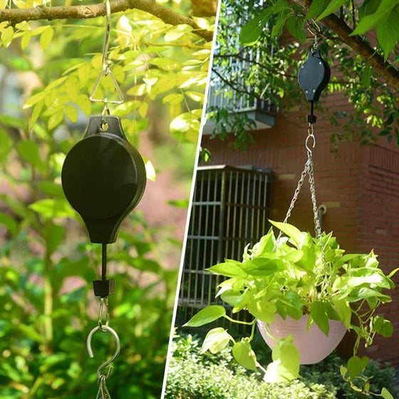 LiftBloom – Adjustable Hanging Basket Roller for Flowers