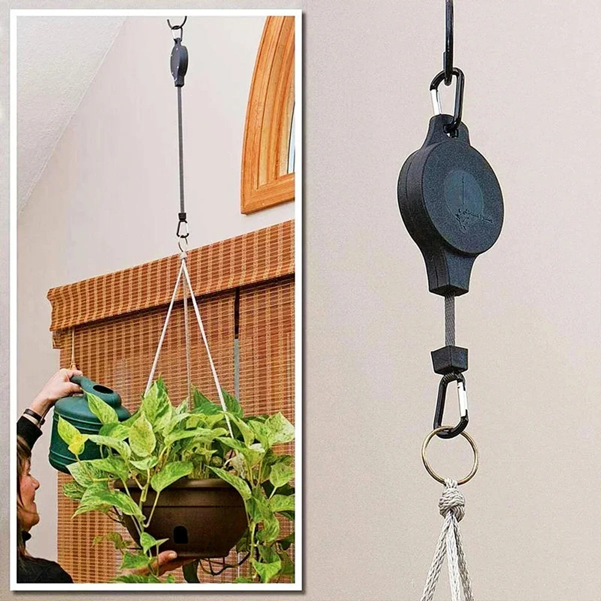 LiftBloom – Adjustable Hanging Basket Roller for Flowers