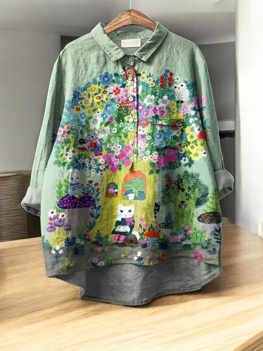 Liliana - Classic Blouses with Floral Pattern
