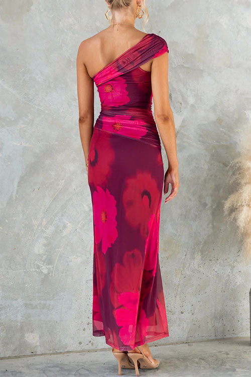 Lindsey – Elegant Long Dress with Floral Pattern