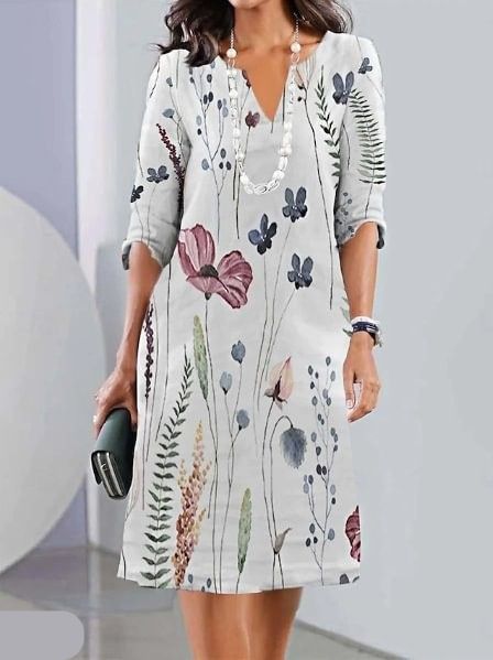 Lizzy - Double Tunic Dress with Floral Pattern