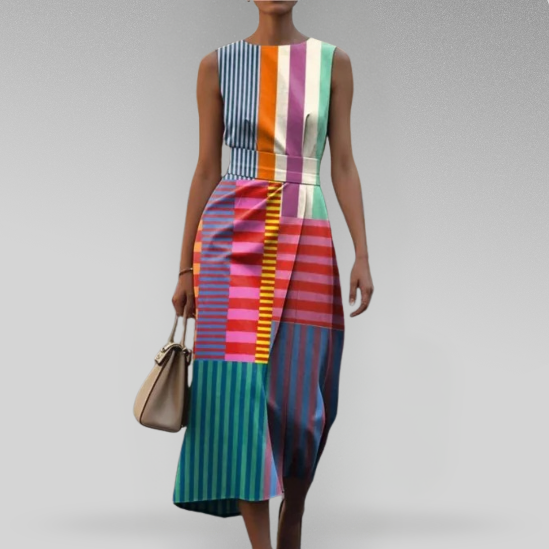 Lorella – Elegant Sleeveless Dress with Prints