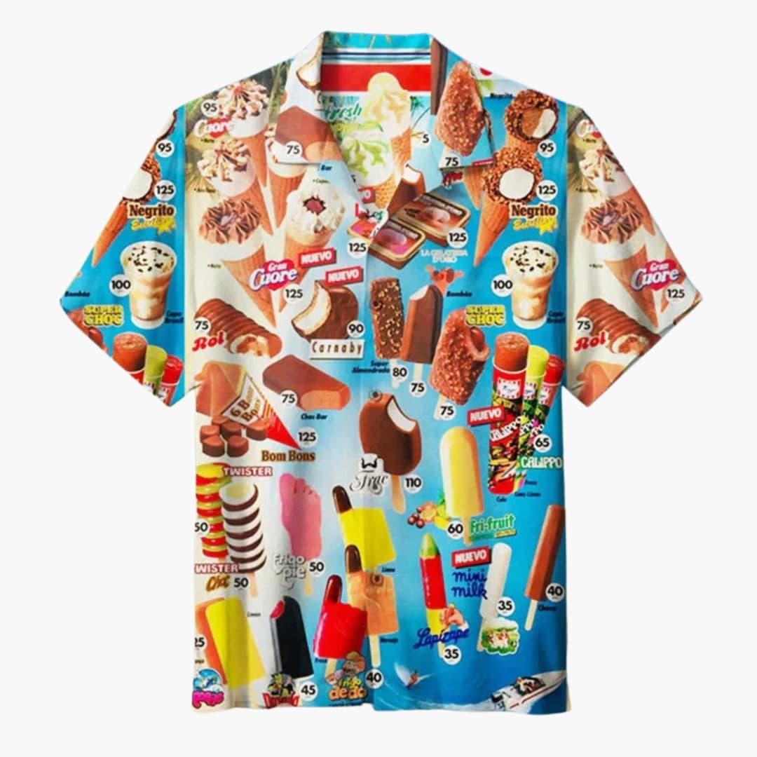 Lubomir – Elegant Summer Shirt with Ice Cream Prints