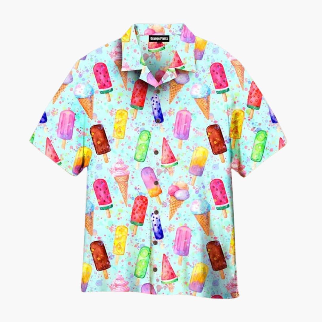 Lubomir – Elegant Summer Shirt with Ice Cream Prints