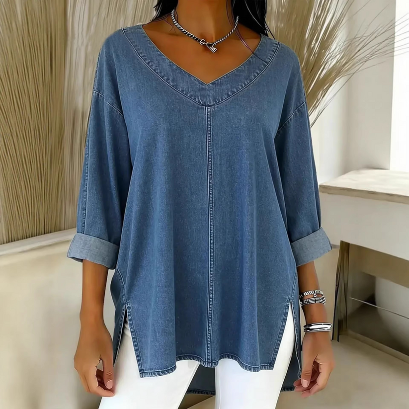 Ludivine – Timeless Denim Shirt with Flowing Fit