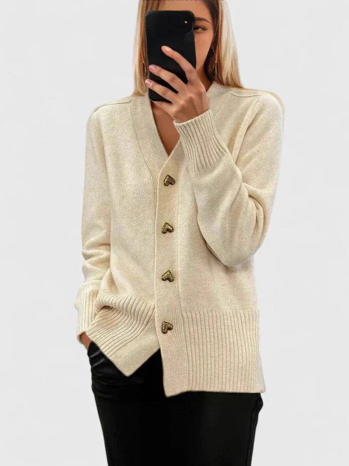 Lyddia - Cardigan with Heart Buttons