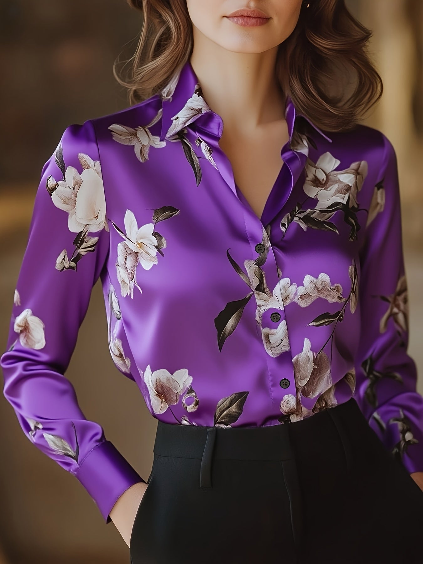 Majia – Elegant Long Sleeve Shirt with Buttons