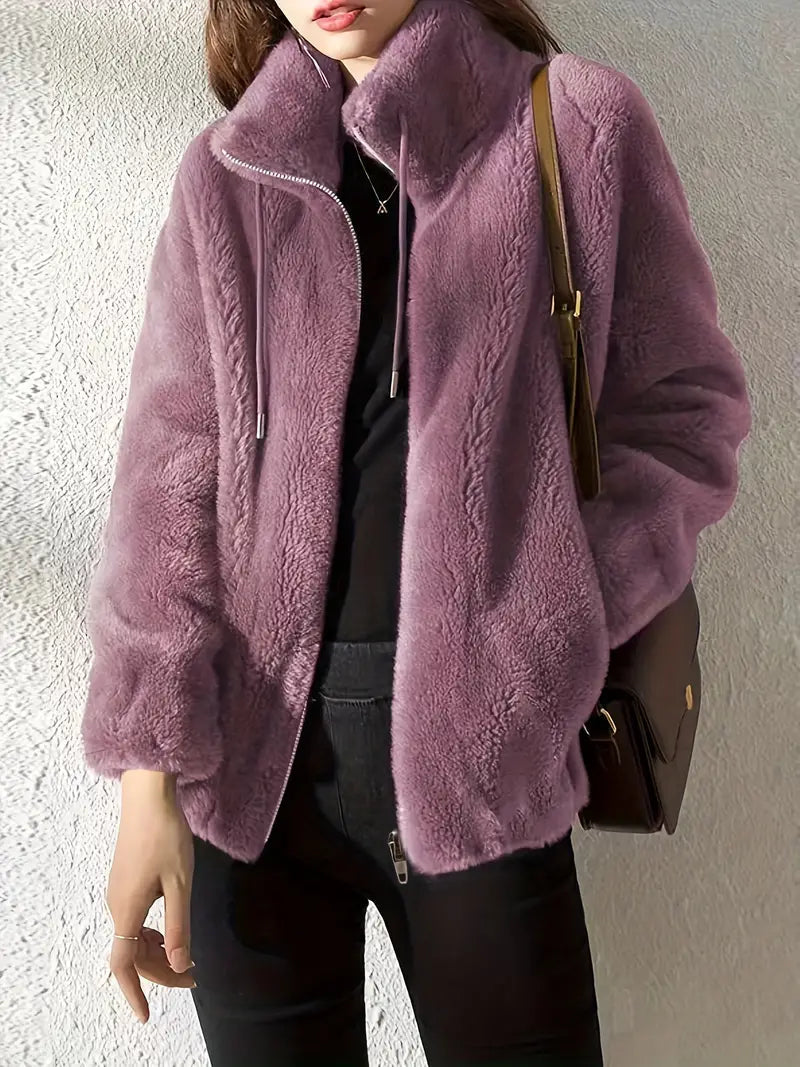 Maliza – Stylish Fleece Jacket with Fur Trim