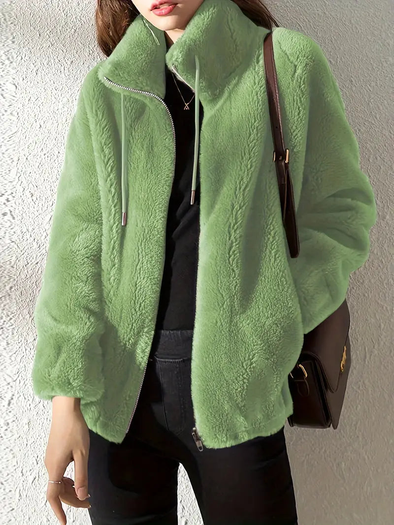 Maliza – Stylish Fleece Jacket with Fur Trim